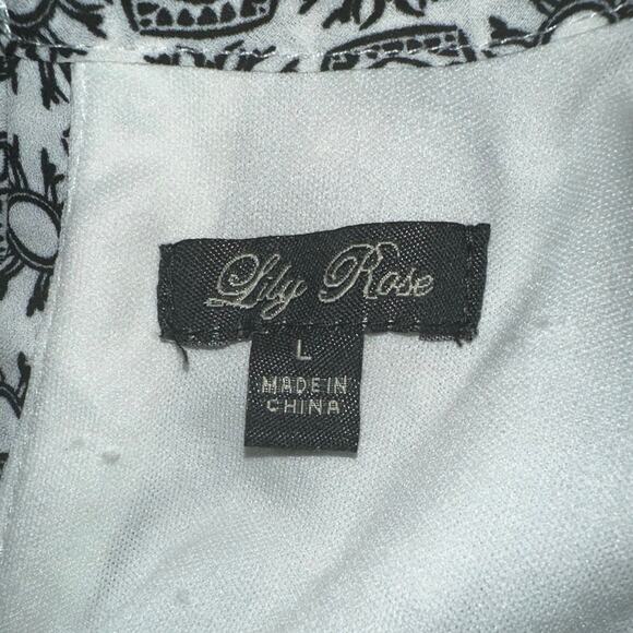 Lily Rose Women's Sleeveless Navy White Tunic Dress Large Geometric - Picture 3 of 6